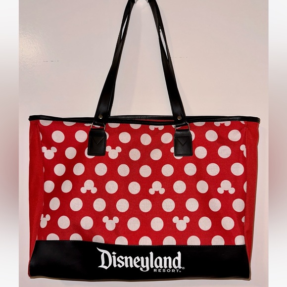 Disney Bags Disneyland Resort Mickey Mouse Polka Dot Zippered Tote